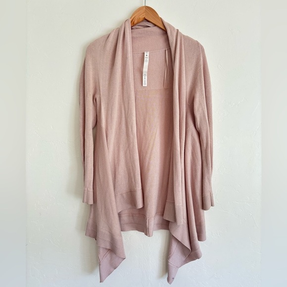 Lululemon Cashlu Knit Wrap cardigan Sweater cashmere blend Pink Bliss  S/XS - Picture 2 of 7